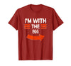 Halloween Mega Warehouse Vintage I'm with the Egg Lazy Halloween Costume T-Shirt - Cranberry Red