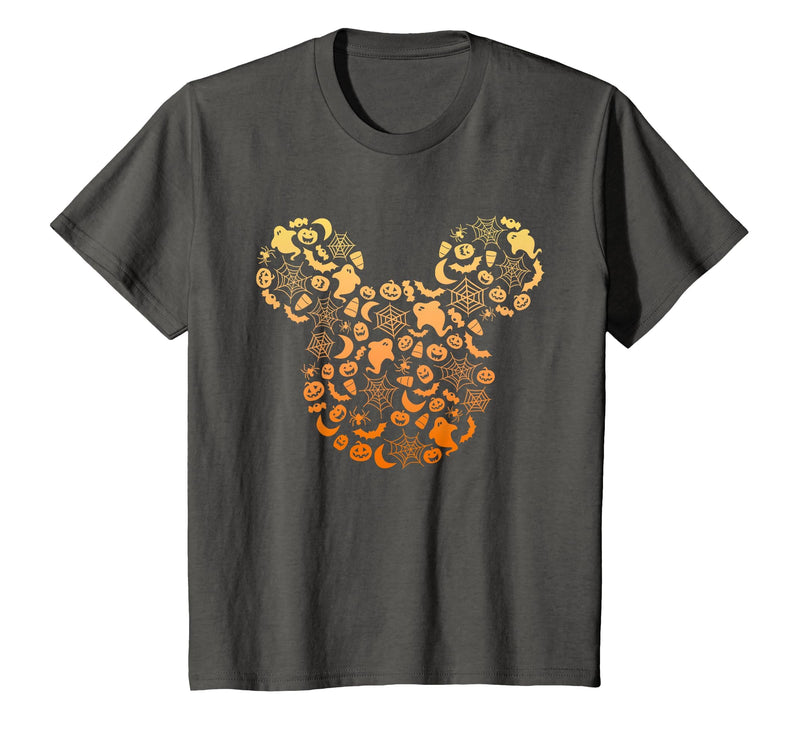 Disney Mickey Mouse Halloween Ghosts & Pumpkins Gradient T-Shirt - Asphalt Grey