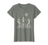 Sollomio Skeletons Dancing at The Club with a Disco Ball Halloween T-Shirt - Olive Heather