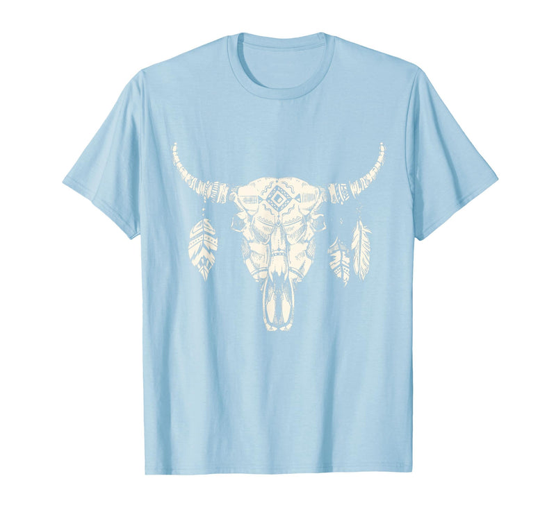 Buffalo Animals Gift Idea Bison Buffalo Skull Animal Design T-Shirt - Baby Blue
