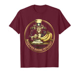 Mademark Certified Banana Enthusiast Funny Monkey Design T-Shirt - Men - Burgundy