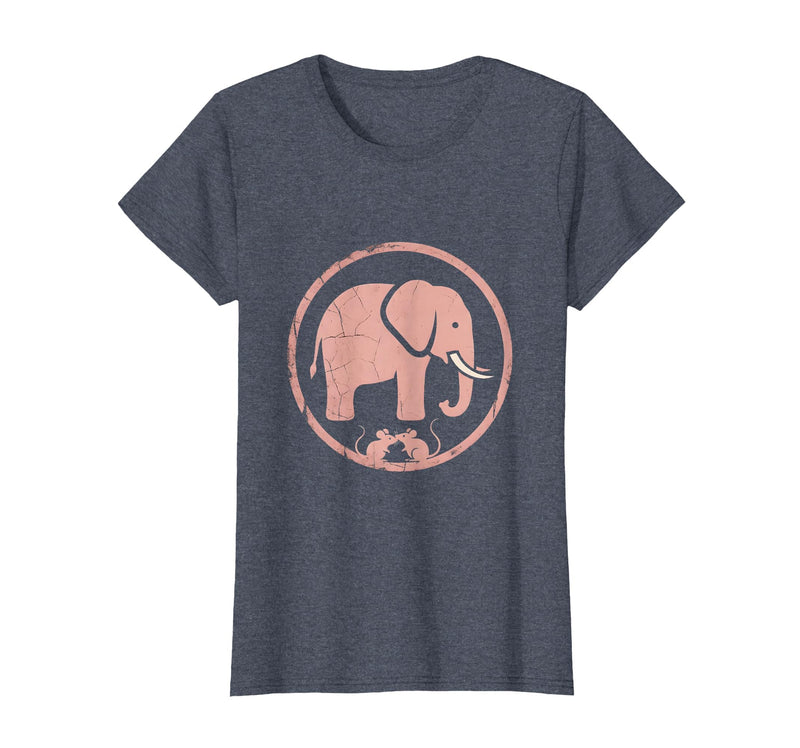 Mademark Be Kind Elephant and Mouse Gentle Touch Design T-Shirt - Women - Heather Blue