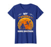 Basenji Dog Witch Halloween Gifts My Basenji Rides Shotgun Basenji Dog Halloween T-Shirt - Royal Blue