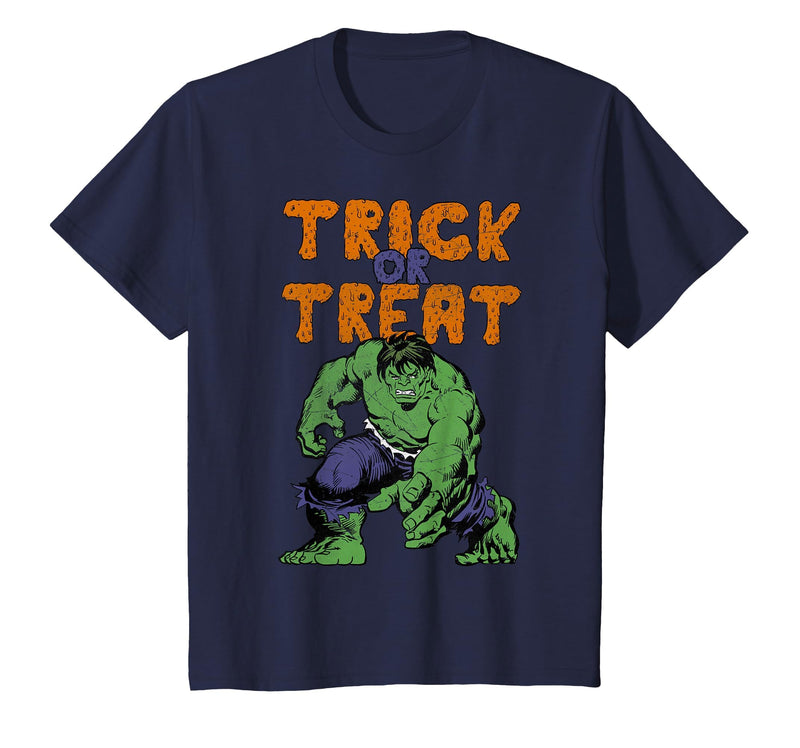 Marvel Avengers The Hulk Trick Or Treat Halloween T-Shirt - Navy Blue