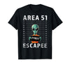 Funny Alien Halloween Costume Mugshot Alien Area 51 Escapee Funny Alien Mug Shot UFO T-Shirt - Black