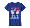 Funny Bear Blue Pink Gender Reveal Men Women Keeper of The Gender Reveal Cute Bear Balloons Pink Or Blue T-Shirt - Royal Blue