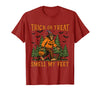 Bigfoot Halloween Costume Party Outfits Trick Or Treat Smell My Feet Bigfoot Halloween Sasquatch T-Shirt - Cranberry Red
