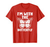 Im With Butterfly Halloween Costume Party Gift I'm with Butterfly Halloween Costume Matching Couples Party T-Shirt - Red