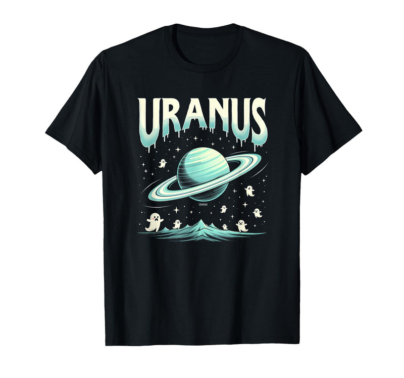 Mademark Ghost & Spirits - Ghost (99 Problems All) T-Shirt - Black-halloween Celestial Cosmic Uranus Unease