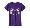 Halloween Tees for Women Men Kids Skeleton Hands Heart Halloween Rock Costume Men Women Kids T-Shirt - Purple