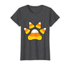 Scary Halloween Tees For Adults and Kids Halloween Candy Corn Paw Print T-Shirt for Animal Lovers T-Shirt - Dark Heather Grey