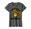 Mademark Monkey Hours No Regrets Funny Primate Design T-Shirt - Women - Asphalt Grey
