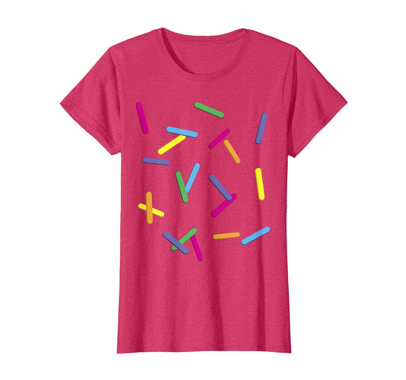 SKM Designs - Easy Halloween Rainbow Sprinkles Ice Cream Simple T-Shirt Costume T-Shirt - Red Heather