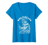 Funny Skeleton Meme Quote Sarcastic Humor Adult Women's Why Take The High Road When You Can Take The Psycho Path V-Neck