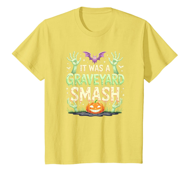 Mademark Monster Mash Graveyard Smash Halloween Party Fun T-Shirt - Lemon Yellow