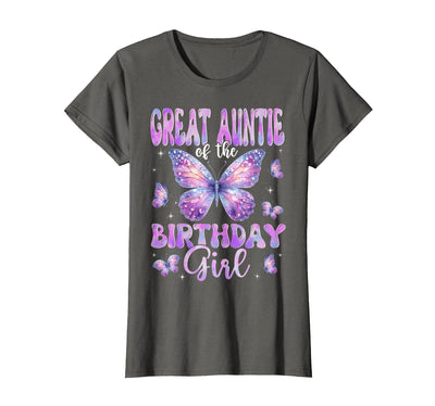 Funny Birthday Girl Butterfly Lover Great Auntie of The Birthday Girl Butterfly Family Matching T-Shirt