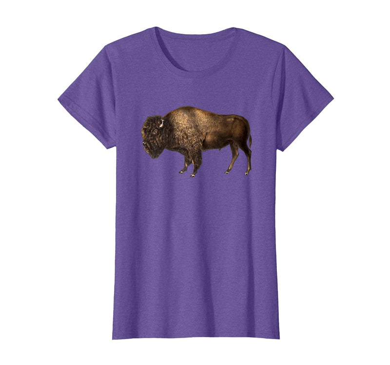 Altes Büffel-Design Buffalo Vintage Retro American Bison T-Shirt - Purple Heather