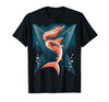 Mademark Woman Shark Tail Ocean Dive Graphic Tee T-Shirt - Black