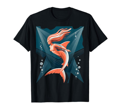 Woman Shark Tail Ocean Dive Graphic Tee T-Shirt