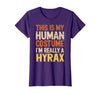 Hyrax Halloween Design This is My Human Costume I'm Really A Hyrax Halloween T-Shirt - Purple