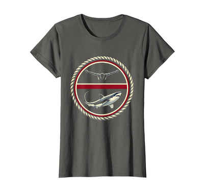 Shark Circling Swimmer Ocean Danger Illustration T-Shirt