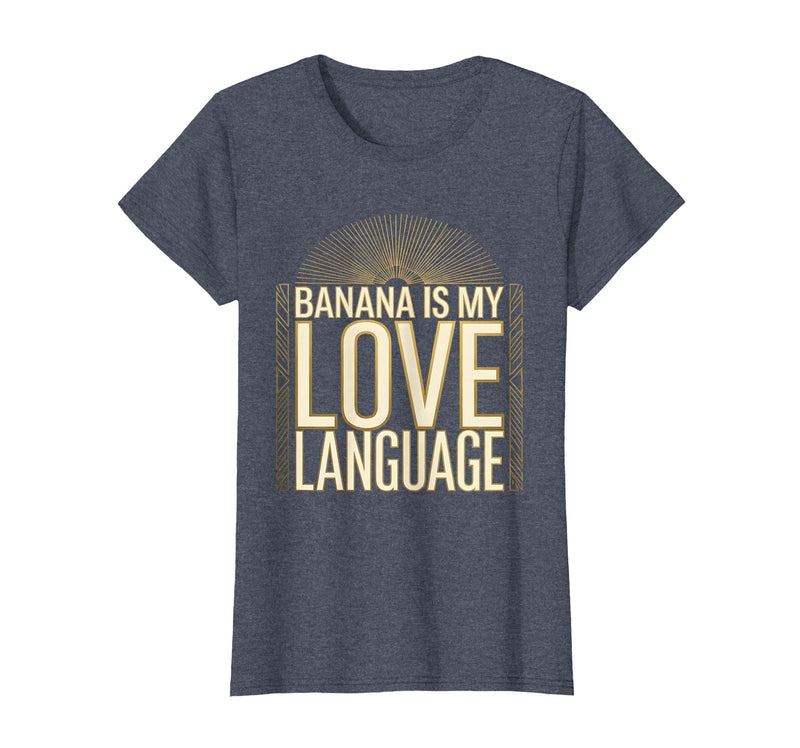 Mademark Banana Is My Love Language Monkey Design T-Shirt - Women - Heather Blue