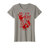 InGENIUS Halloween Shirts & Gifts I'm Fine Bloody Hand Blood Stained Splatter Funny Halloween T-Shirt - Slate Grey