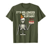 Halloween Shirts For Women Men Kids Boys Girls Its Halloween Yes My Birthday Skeleton Costume Men Women Kid T-Shirt - Olive