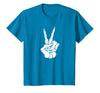Goodtogotees Skeleton Hand Peace Sign Halloween t-Shirt T-Shirt - Sapphire Blue