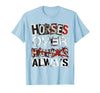 Mademark Horses Over Highways Always Equestrian Design T-Shirt - Baby Blue