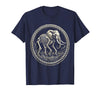 Mademark Elephant Skeleton Mid-Stride Through Tall Grass T-Shirt - Men - Navy Blue
