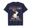 Cute Rabbit Lover Bunny Graphic T-Shirt (Dark Heather Grey) in Navy Blue