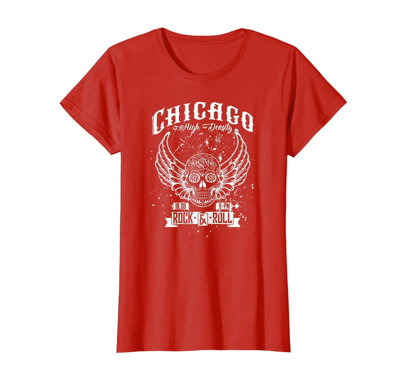 Camelot71 Chicago Classic Retro Vintage Illinois Windy Rock'n'Roll T-Shirt - Red