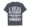 I Hug My Rabbit I Easter Bunny Design Lionhead Rabbit T-Shirt in Heather Blue