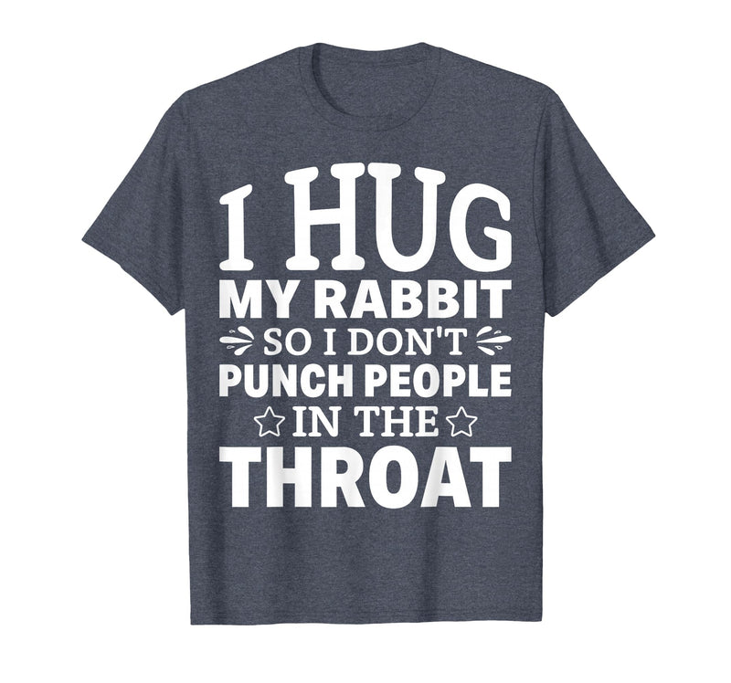I Hug My Rabbit I Easter Bunny Design Lionhead Rabbit T-Shirt in Heather Blue