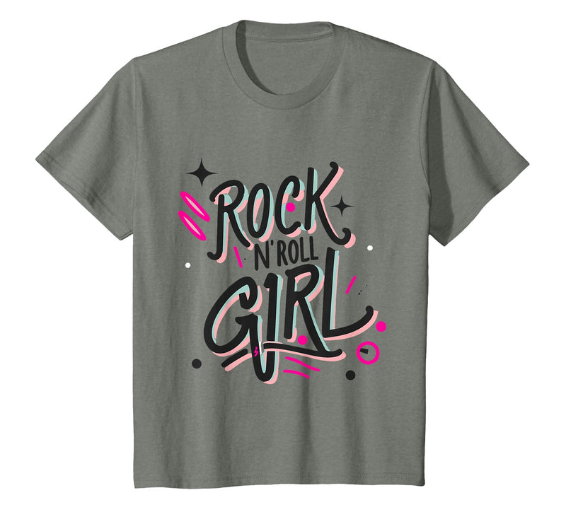 Rock N Roll Girl Halloween Costumes Halloween Rock N Roll Girl Retro Costume Graffiti T-Shirt - Olive Heather