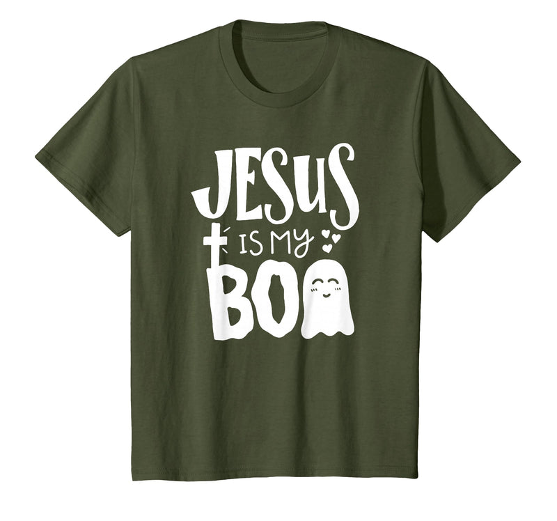 Jesus is My Boo - Funny Christian Halloween Quote Humor T-Shirt - Olive Green