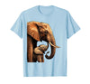Mademark Mama Elephant Nudging Baby With Trunk Illustration T-Shirt - Men - Baby Blue