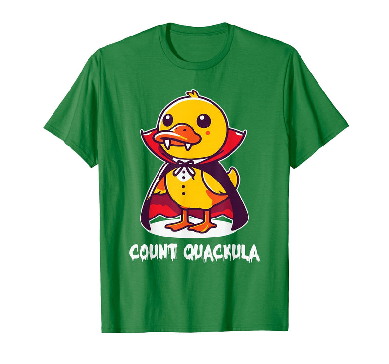 Funny Halloween Costume Count Quackula Funny Duck Halloween Costume T-Shirt - Kelly Green