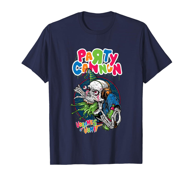 Manic Merch LLC Party Cannon Vomitour T-Shirt - Navy Blue