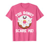 Donut Halloween Shirt Halloween Donut Costume Kids Men Women Doughnut Scare Me T-Shirt - Pink Heather