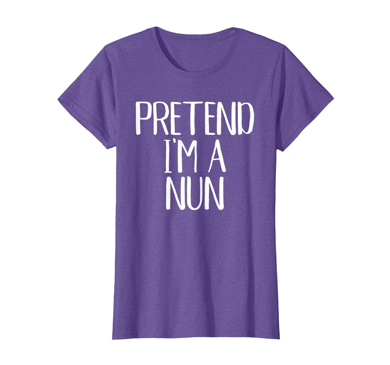 Funny Halloween Group Matching Costumes Idea Pretend I'm A Nun Costume Family Funny Halloween Party T-Shirt - Purple Heather