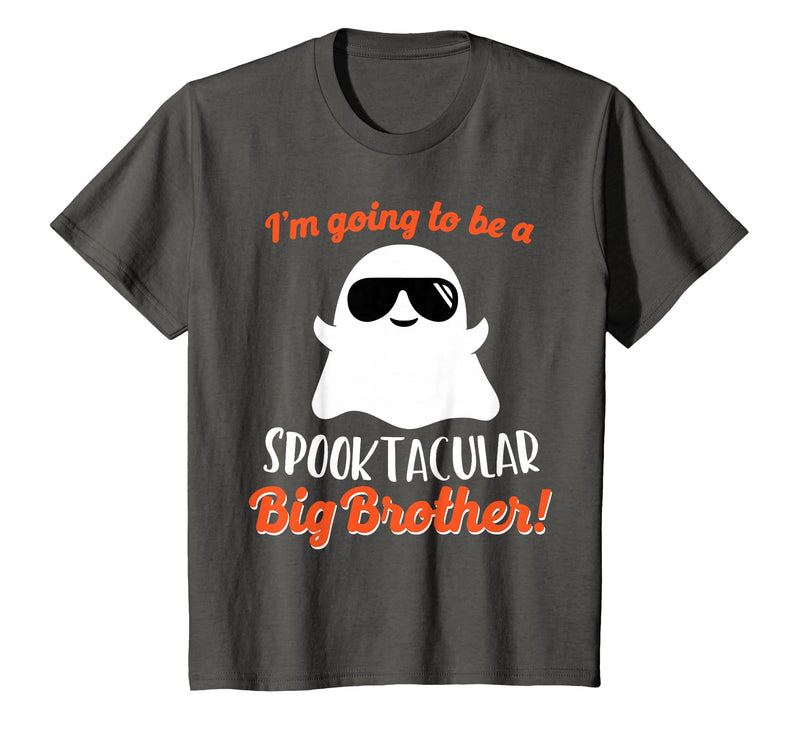 Halloween Pregnancy Announcements by HotW Big Brother Pregnancy Announcement Ghost Funny Boy Halloween T-Shirt - Asphalt Grey