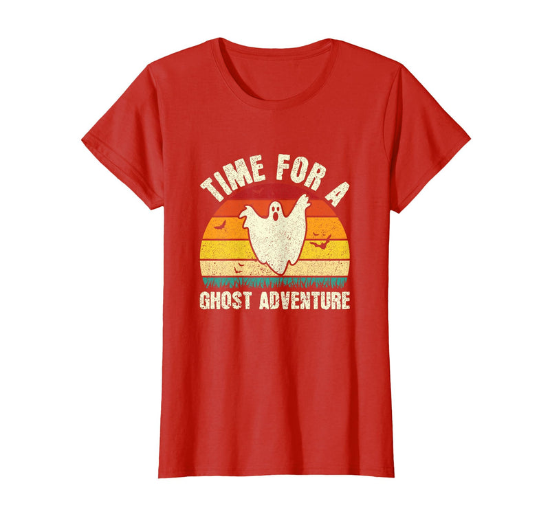 Funny Ghost Hunting Halloween Women Men Funny Ghost Hunting Scary Halloween Ghost Hunter T-Shirt - Red