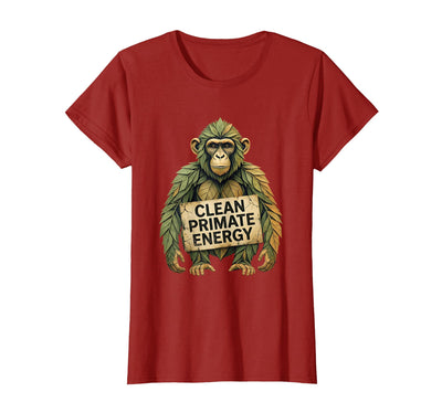 Clean Primate Energy Monkey Sober Men Design T-Shirt - Women