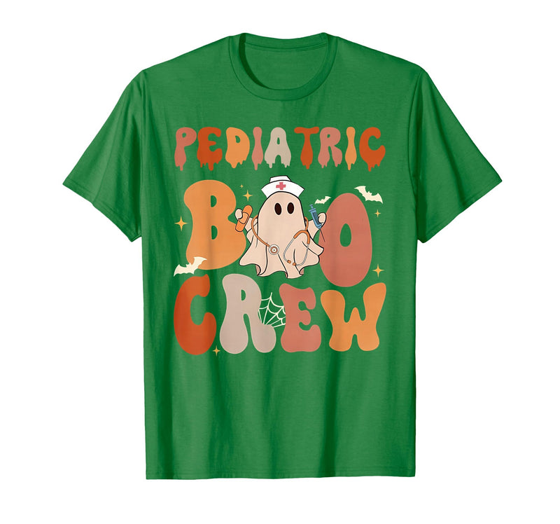 Funny Pediatric shirts for work Pediatric Nurse Shirt Halloween Pediatric Boo Crew T-Shirt - Kelly Green