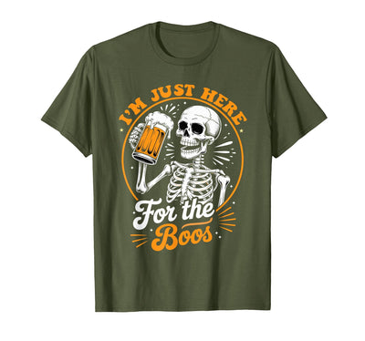 Boos Halloween Costume Cute skeleton I'm Just Here for The Boos Halloween Costume Skeleton Cute T-Shirt