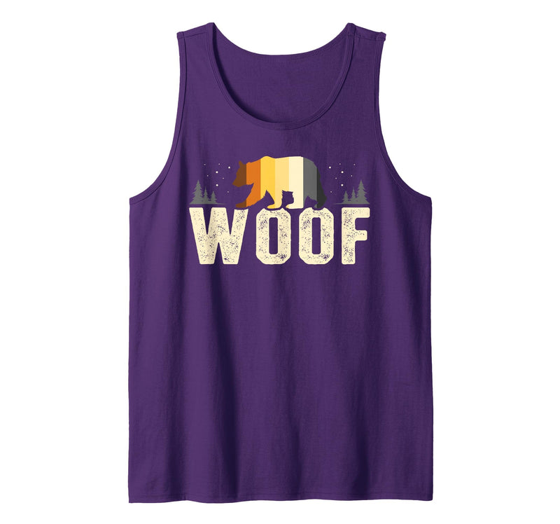Bear Community Bear Brotherhood Gay Men Gifts Mens Woof Bear Pride Retro Nature Gay Men Bear Flag Tank Top - Purple
