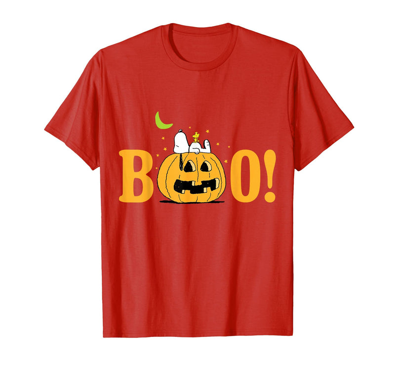 Peanuts Halloween Boo Pumpkin T-Shirt - Red
