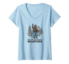 Womens Smokey Bear Only You Can Prevent Wildfires V-Neck T-Shirt - Baby Blue